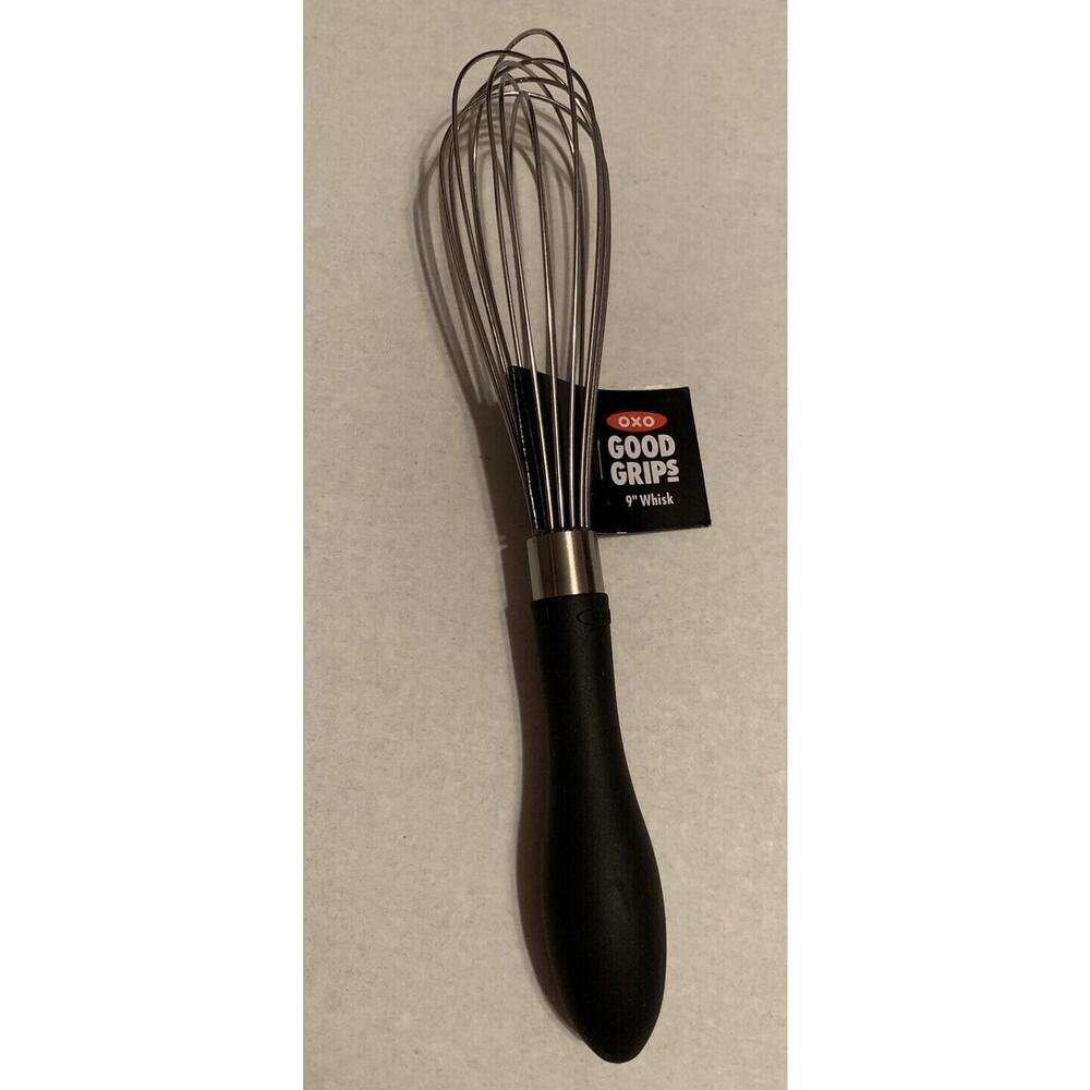 OXO Good Grips Better Wire Balloon Whisk Non Slip Black Rubber Handle Sz 9" New